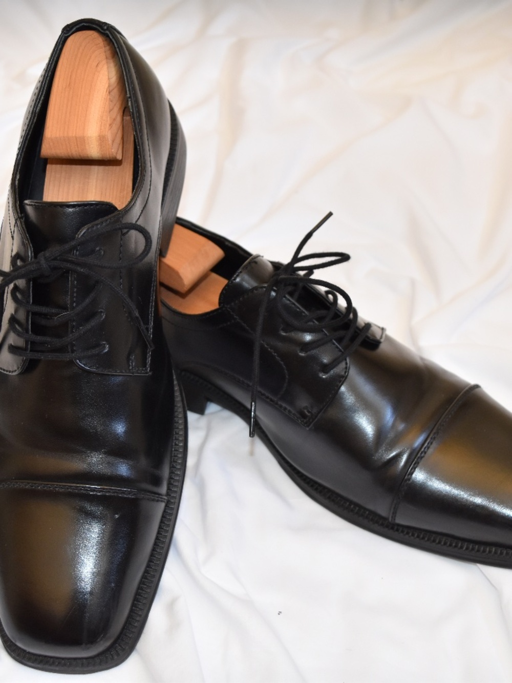 Cap toe all leather dress shoes